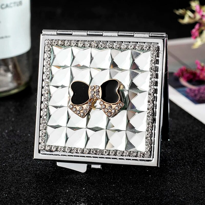 Mini kišeninis kosmetinis makiažo veidrodis, iš dviejų pusių sulankstomas, kompaktiškas grožio veidrodis, mielas peteliškės, didmeninės vakarėlio dovanos