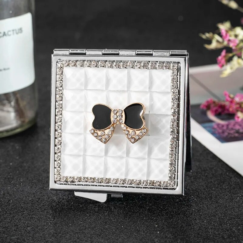 Mini kišeninis kosmetinis makiažo veidrodis, iš dviejų pusių sulankstomas, kompaktiškas grožio veidrodis, mielas peteliškės, didmeninės vakarėlio dovanos