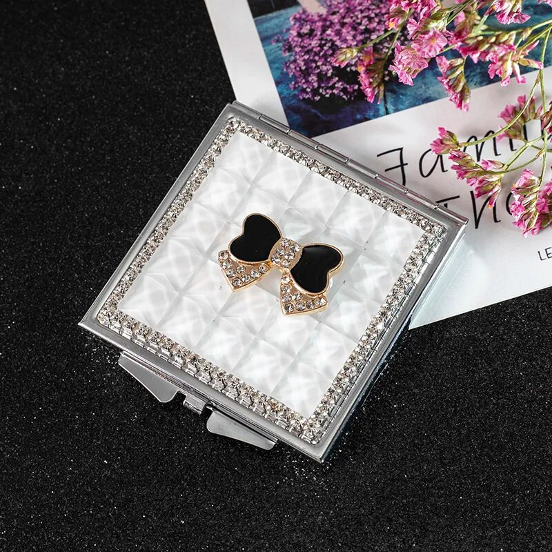 Mini kišeninis kosmetinis makiažo veidrodis, iš dviejų pusių sulankstomas, kompaktiškas grožio veidrodis, mielas peteliškės, didmeninės vakarėlio dovanos