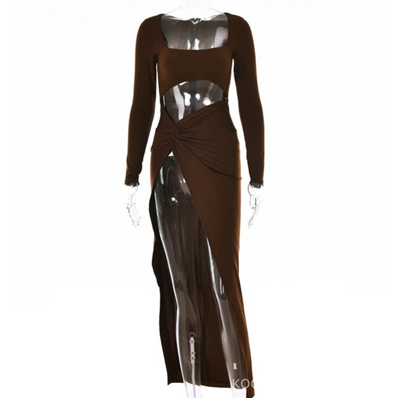 Fotografiranje za trudnice Ženska seksi haljina bez struka sa šupljim izrezom i ovratnikom za trudnice, jednobojna haljina s visokim prorezom