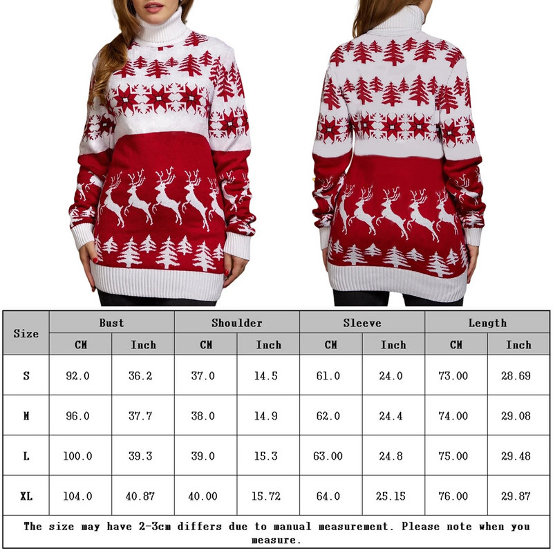 Moteriški megztiniai megztiniai su snaigėmis, gelsvai gelsvai nerti megztiniai Vyriški kalėdiniai vėžliai, rudens žiemos šilti džemperiai