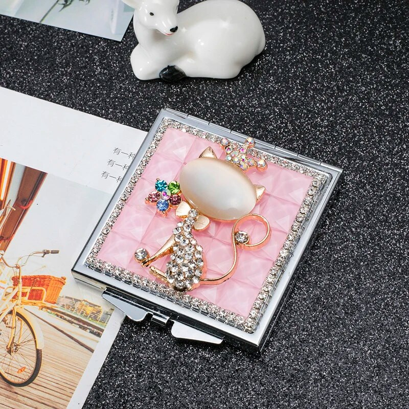 Mini džepno kozmetičko ogledalo za šminkanje, dvostrano sklopivo malo kompaktno ogledalo za šminkanje, seksi lisica, pokloni za zabave na veliko, darovi, suveniri