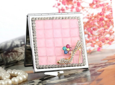 Mini džepno kozmetičko ogledalo za šminkanje, dvostrano sklopivo ručno kompaktno ogledalo za šminkanje cvjetnih cipela, veleprodajni darovi za zabave, poklon suvenir