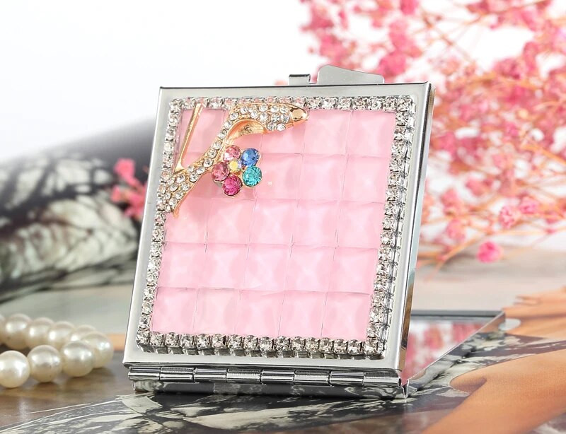 Mini džepno kozmetičko ogledalo za šminkanje, dvostrano sklopivo ručno kompaktno ogledalo za šminkanje cvjetnih cipela, veleprodajni darovi za zabave, poklon suvenir