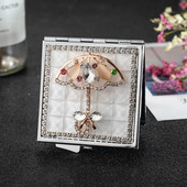 Modno žensko mini džepno kozmetičko ogledalo za šminkanje, dvostrano sklopivo kompaktno ogledalo za uljepšavanje, veleprodajni pokloni za zabave