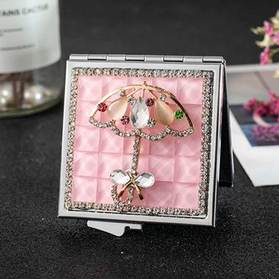 Modno žensko mini džepno kozmetičko ogledalo za šminkanje, dvostrano sklopivo kompaktno ogledalo za uljepšavanje, veleprodajni pokloni za zabave