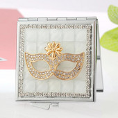 Mini Pocket Kosmētiskais kosmētikas spogulis, No abām pusēm salokāms mazs, kompakts rokas spoguļa grima maska, seksīga maska, vairumtirdzniecības ballīšu dāvanas