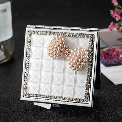 Mini Pocket kosmētikas spogulis, no abām pusēm salokāms ar roku kompakts spogulis grima mezgls, vairumtirdzniecība ballītes, dāvanas, suvenīri