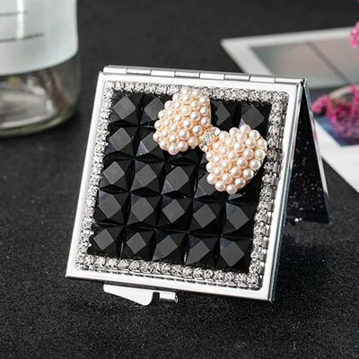 Mini Pocket kosmētikas spogulis, no abām pusēm salokāms ar roku kompakts spogulis grima mezgls, vairumtirdzniecība ballītes, dāvanas, suvenīri