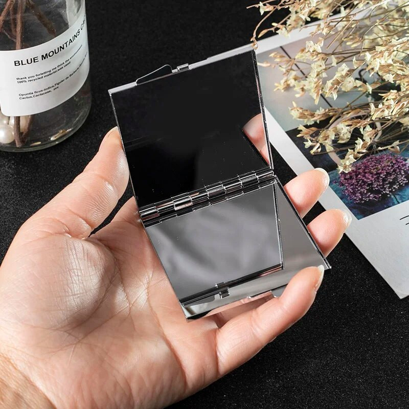 Mini Pocket kosmētikas spogulis, no abām pusēm salokāms ar roku kompakts spogulis grima mezgls, vairumtirdzniecība ballītes, dāvanas, suvenīri