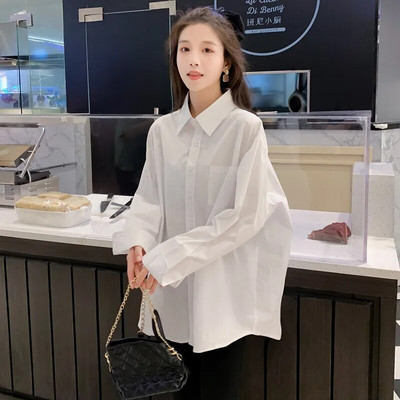 Proljetne majice za trudnice 2023. Modne bluze za trudnice s dugim rukavima i ovratnikom s vezom Odjeća za trudnice veće veličine