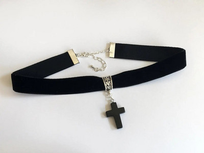 Spider Choker Black Velvet Choker gótikus ékszer Pókháló nyaklánc