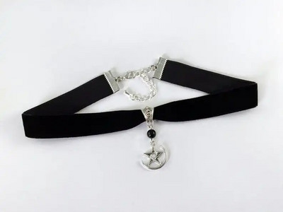 Spider Choker Black Velvet Choker gótikus ékszer Pókháló nyaklánc