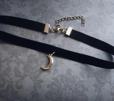 Spider Choker Black Velvet Choker gótikus ékszer Pókháló nyaklánc