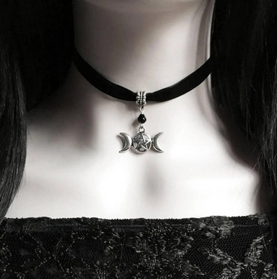 Spider Choker Black Velvet Choker gótikus ékszer Pókháló nyaklánc