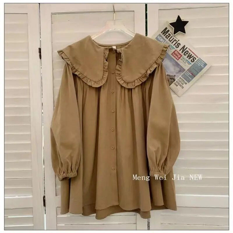 Új kismama ingek lehajtható galléros blúzok Pamut ing terhes nők számára Kismama ruhák Nagy méretű terhesség