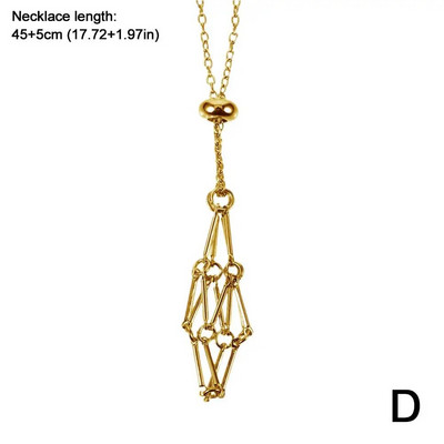 Σχεδίαση από ανοξείδωτο χάλυβα Κρυστάλλινο κολιέ κλουβί Δίχτυ Δίχτυ Μεταλλική Αλυσίδα Πέτρα Συλλεκτική Θήκη Ρυθμιζόμενη Κρεμαστό κόσμημα