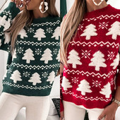 Jesen Zima Ženski božićni pulover Ženski pleteni puloveri Rollneck pleteni pulover Topli ženski džemper Fit ležerni pulover