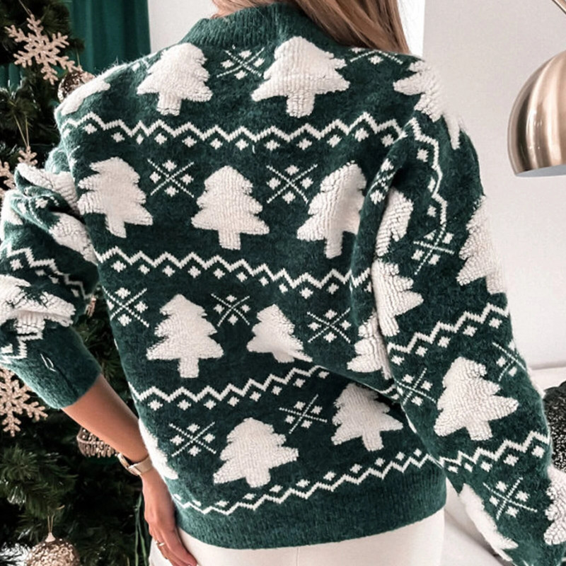 Jesen Zima Ženski božićni pulover Ženski pleteni puloveri Rollneck pleteni pulover Topli ženski džemper Fit ležerni pulover