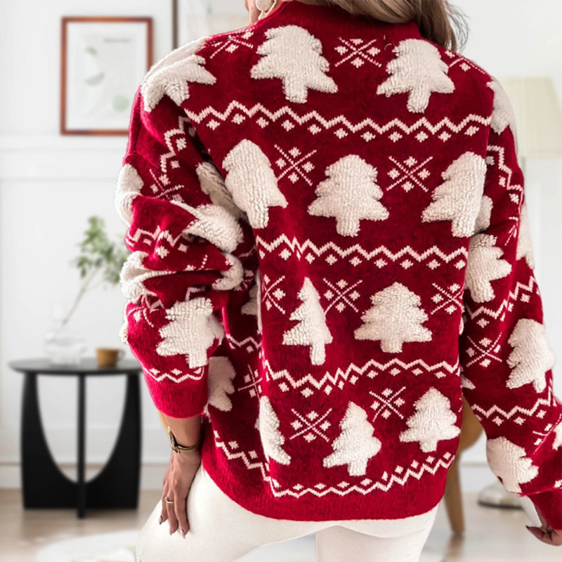 Jesen Zima Ženski božićni pulover Ženski pleteni puloveri Rollneck pleteni pulover Topli ženski džemper Fit ležerni pulover