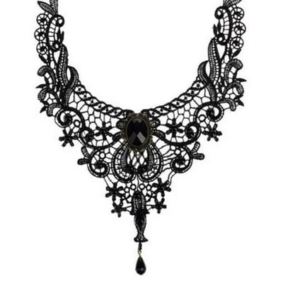 Női nyakú ékszerek kiegészítők lányok csipke gótikus nyaklánc női vintage szexi divat bársony rózsa gyöngyök virág nyaklánc