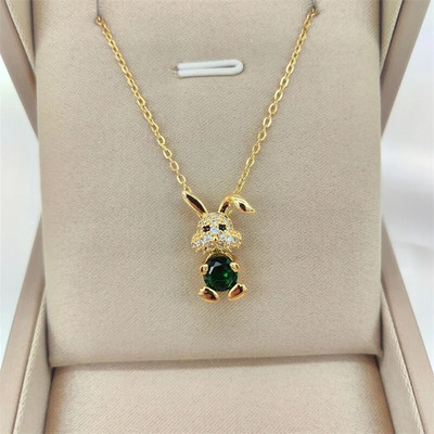 Μόδα ρετρό χαριτωμένο κολιέ κουνέλι Γυναικεία αλυσίδα κλείδας πολύχρωμη χαριτωμένη προσωπικότητα κουνελάκι Απλό ευπροσάρμοστο μενταγιόν δώρο