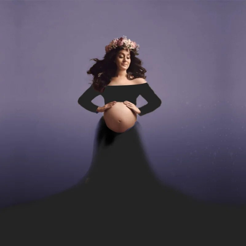 Női terhes fotózás ruhák hosszú ujjú kismama ruhák fotózáshoz Ruha baba zuhany terhes ruha fényképezés