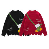 Sieviešu Ziemassvētku džemperis Ziemassvētku zeķes Drukāt Brīvdienu Lielizmēra Trikotāžas Puloveri Džemperis Sieviešu ziemas silti Puloveri свитер