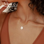 eManco gėlo vandens perlų pakabukas karoliai iš nerūdijančio plieno ovalūs perlų papuošalai Moterų šventinė dovana