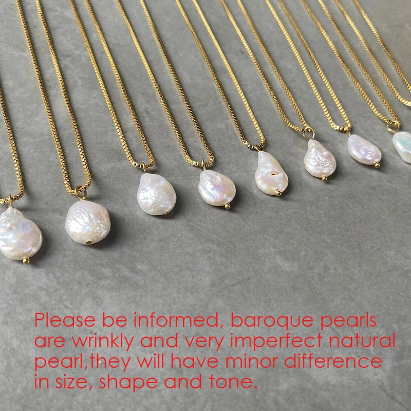 eManco gėlo vandens perlų pakabukas karoliai iš nerūdijančio plieno ovalūs perlų papuošalai Moterų šventinė dovana