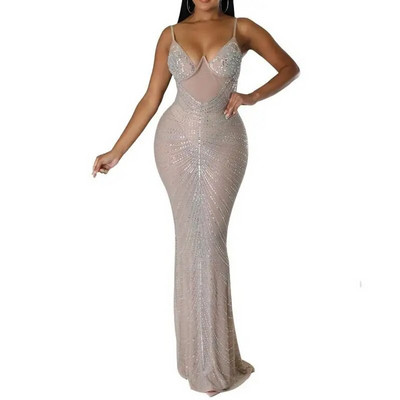 Nėščiųjų fotografijos suknelė, kūdikio dušo suknelė Seksuali berankovių blizgus Kalnų krištolas deivės kostiumas nėščios moters fotosesijos rekvizitai