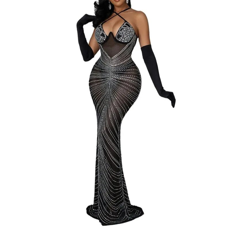 Nėščiųjų fotografijos suknelė, kūdikio dušo suknelė Seksuali berankovių blizgus Kalnų krištolas deivės kostiumas nėščios moters fotosesijos rekvizitai