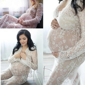 Vrući dugi rekviziti za trudničko fotografiranje Trudnička haljina Fotografiranje trudničkih haljina za fotografiranje Trudnička haljina Čipkana maksi haljina