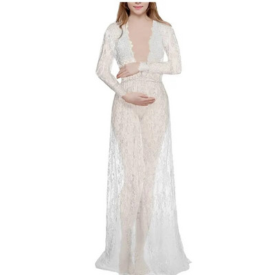 Vrući dugi rekviziti za trudničko fotografiranje Trudnička haljina Fotografiranje trudničkih haljina za fotografiranje Trudnička haljina Čipkana maksi haljina