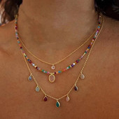 Boemske višeslojne ručno izrađene perle, lančići, modne ogrlice, rese, šareni kristalni privjesak, nakit za žene, dodaci X0180