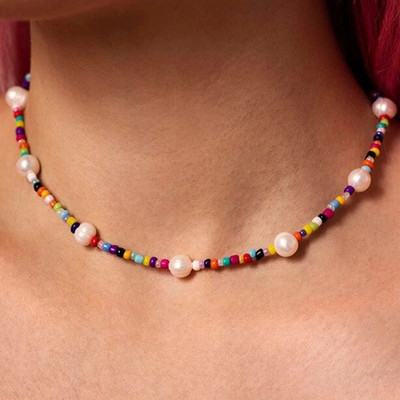 Boemske višeslojne ručno izrađene perle, lančići, modne ogrlice, rese, šareni kristalni privjesak, nakit za žene, dodaci X0180