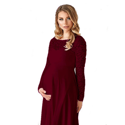 2023 Bijele šifonske čipkane haljine za trudnice za fotografiranje Duge izdubljene haljine za trudnice za trudnice