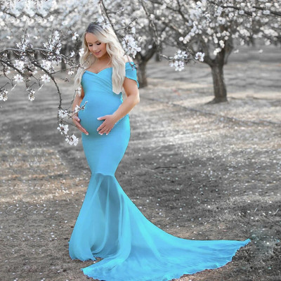 Új hosszú szexi kismama ruha fényképezési kellékek fotó csipke díszes terhes nők Karácsonyi kismama hosszú ruha