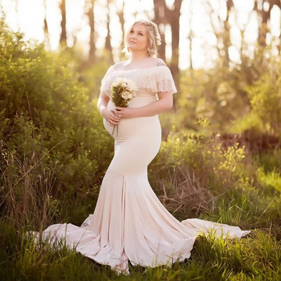 Új hosszú szexi kismama ruha fényképezési kellékek fotó csipke díszes terhes nők Karácsonyi kismama hosszú ruha