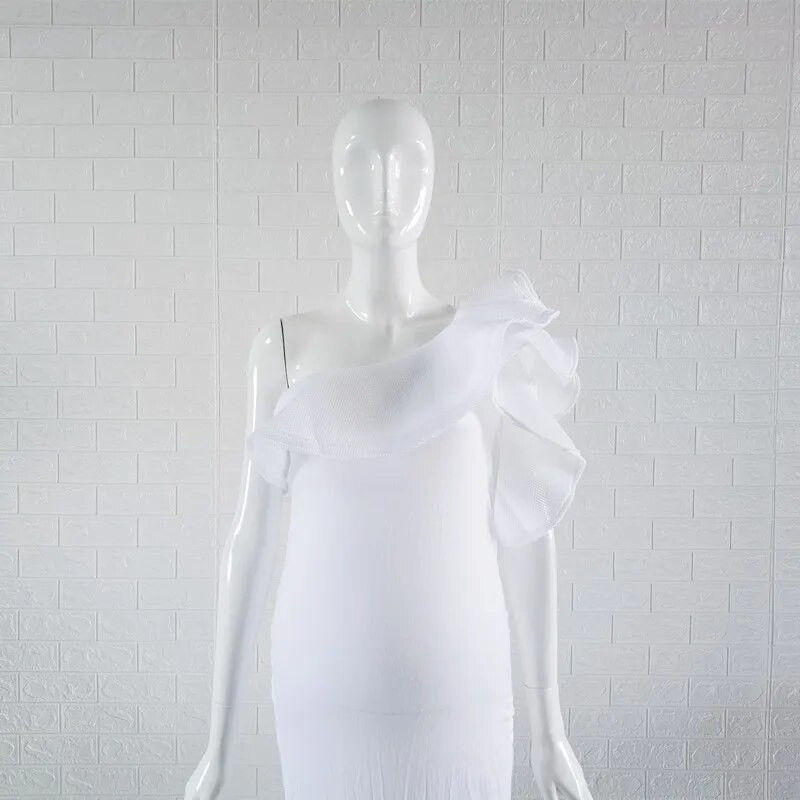 Uz tijelo s volanima Duge haljine za trudničke fotografije Rastezljiva pamučna haljina za bebe Duga haljina od žerseja za trudnice