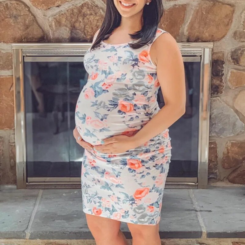 Trudničke haljine Ljetne mekane haljine s naborima do kroja Haljine za trudnice Odjeća za trudnice