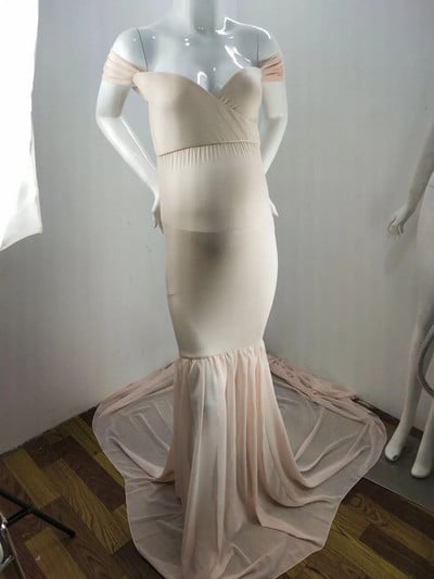 Novi rekviziti za trudničke fotografije Trudničke haljine za fotografiranje Spuštenih ramena Trudničke haljine za žene Maxi trudničke haljine