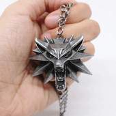 Hip Hop Gothic The witcher3 čarobnjak vučja glava privjesak ogrlica osobnost životinja nakit za zabavu za muškarce rođendanski poklon za muškarce