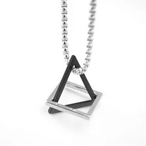 Modni par Geometrija Trokut Ogrlica Hip Hop Privjesak Ogrlice za par za muškarce Osobnost Nakit Poklon za godišnjicu