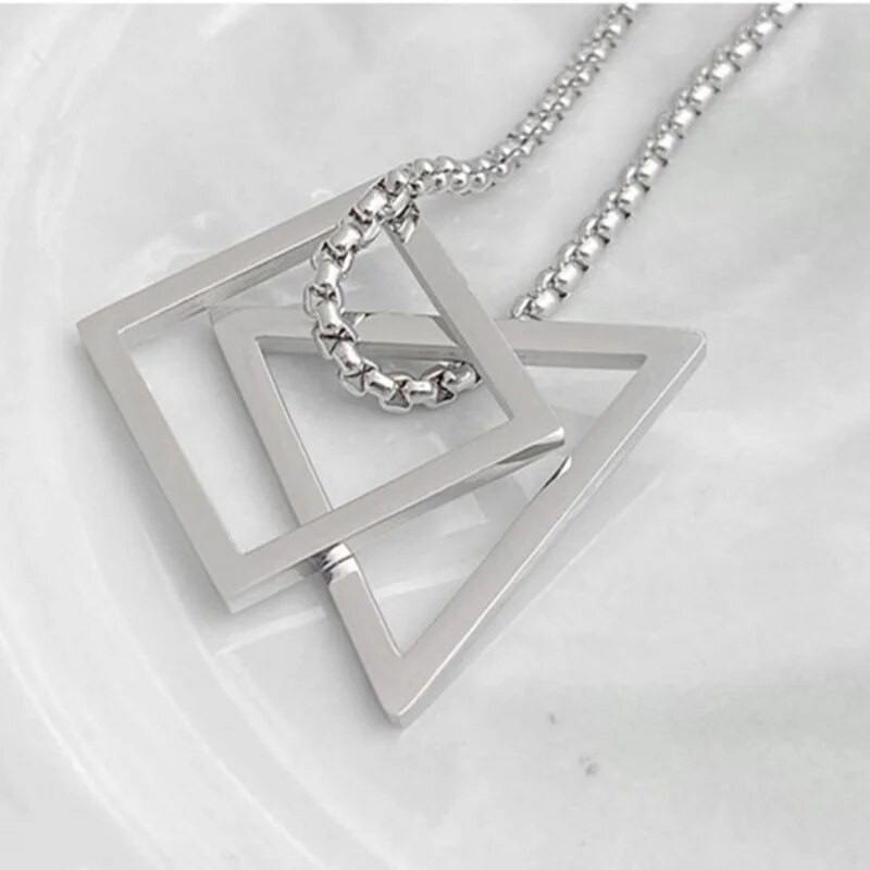 Modni par Geometrija Trokut Ogrlica Hip Hop Privjesak Ogrlice za par za muškarce Osobnost Nakit Poklon za godišnjicu
