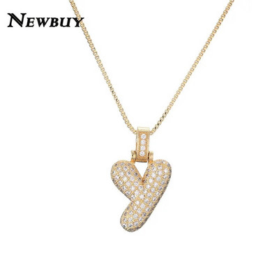 NOVOKUPI CZ Ogrlica s privjeskom od cirkonijskih kristala 26 slova AZ za muškarce Žene Punk Ogrlica s inicijalima imena Modni hip hop nakit