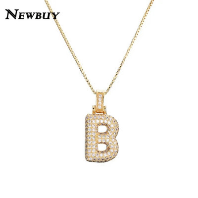 NOVOKUPI CZ Ogrlica s privjeskom od cirkonijskih kristala 26 slova AZ za muškarce Žene Punk Ogrlica s inicijalima imena Modni hip hop nakit