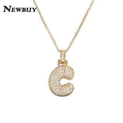 NOVOKUPI CZ Ogrlica s privjeskom od cirkonijskih kristala 26 slova AZ za muškarce Žene Punk Ogrlica s inicijalima imena Modni hip hop nakit