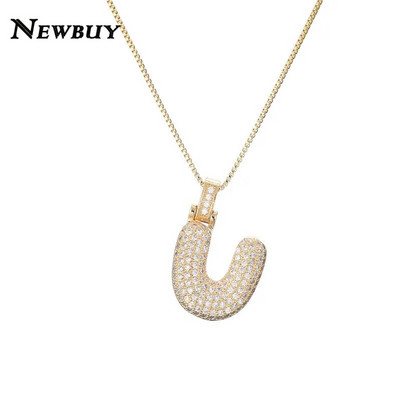 NOVOKUPI CZ Ogrlica s privjeskom od cirkonijskih kristala 26 slova AZ za muškarce Žene Punk Ogrlica s inicijalima imena Modni hip hop nakit