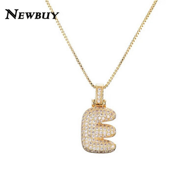 NOVOKUPI CZ Ogrlica s privjeskom od cirkonijskih kristala 26 slova AZ za muškarce Žene Punk Ogrlica s inicijalima imena Modni hip hop nakit